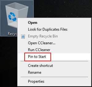 pin to Start