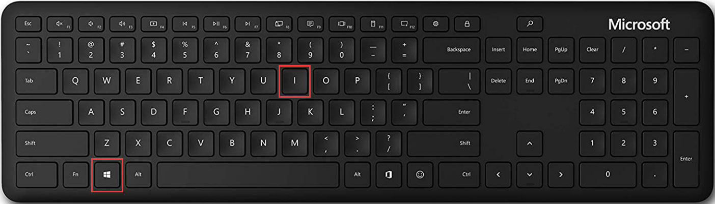 press Windows key and I key to open Settings