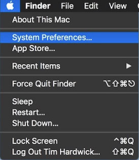 go to System Preferences