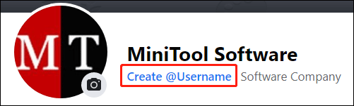 click Create @Username