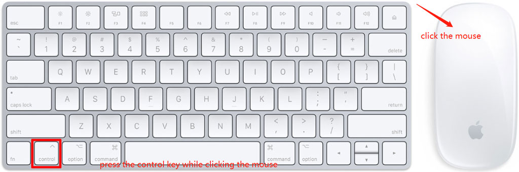 press Control while clicking the mouse