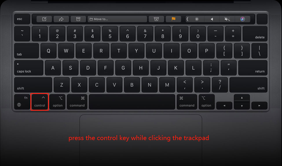press control while clicking the trackpad