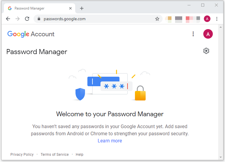 open Google Password Manager