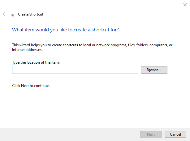 Creat shortcut for Windows Explorer