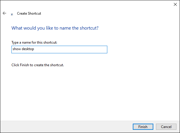 name the shortcut