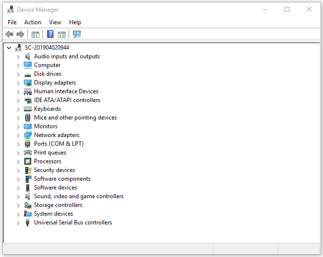 update driver Device Manager