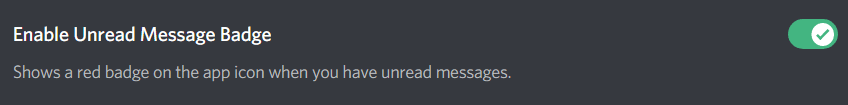enable unread message badge