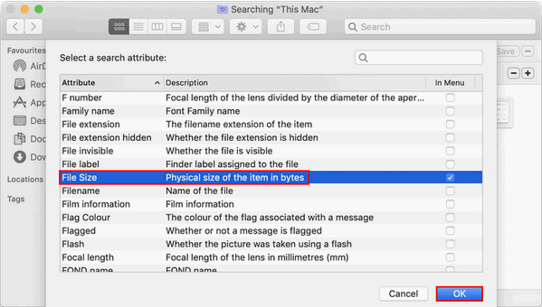 Finder search