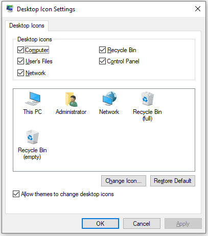 how to hide Recycle Bin