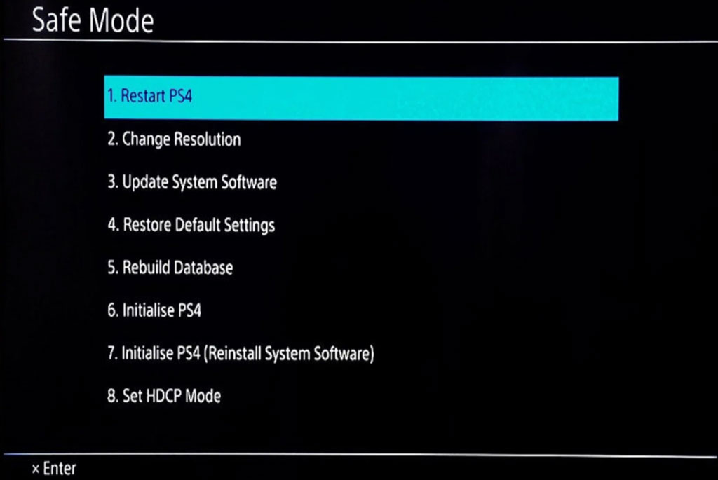 PS4 Safe mode