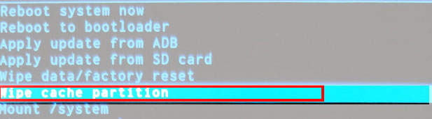 wipe cache partition