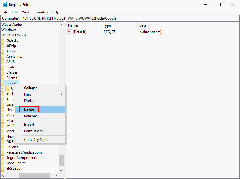 Uninstall previous Chrome versions