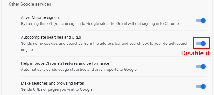 Disable Autocomplete