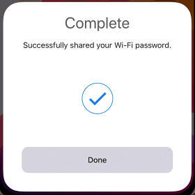 successfully shared your Wi-Fi password