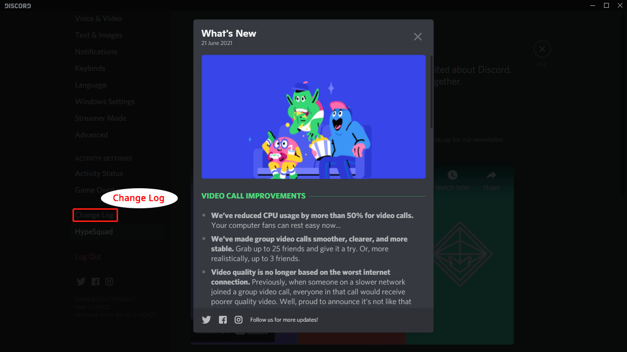 click Change Log