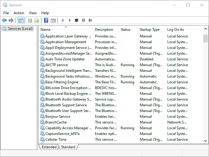 click the Standard category