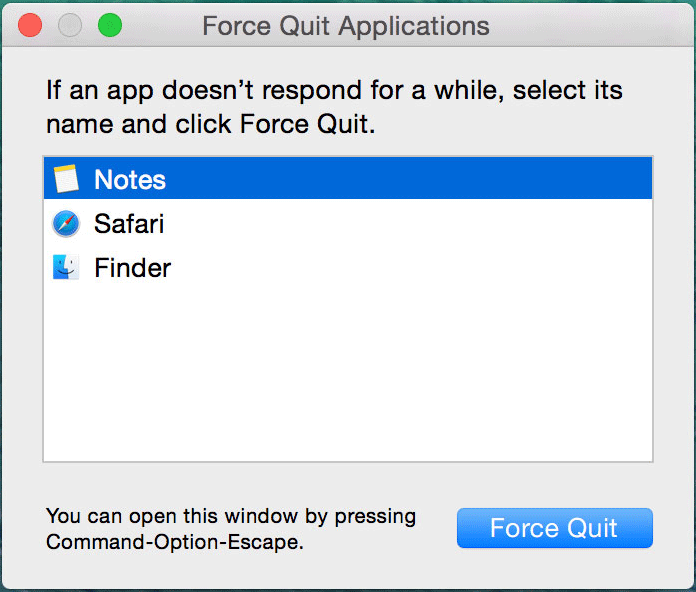 force quit applications
