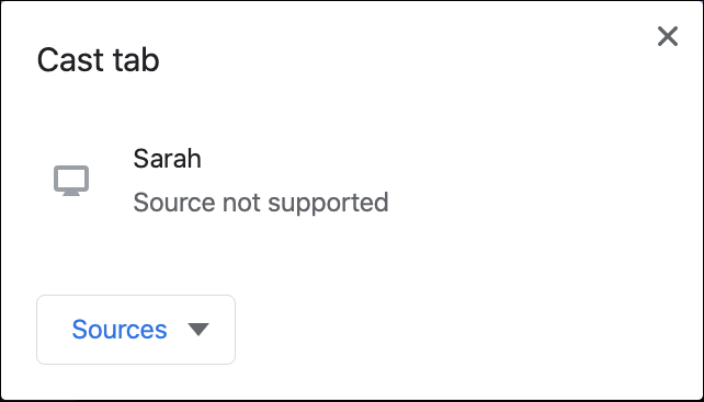 source not supported Chromecast