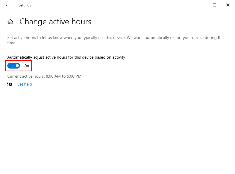 Turn Off Auto Restart Windows 10 For Updates During Active Hours MiniTool