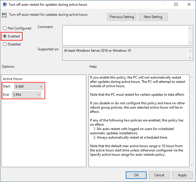 Turn Off Auto Restart Windows 10 For Updates During Active Hours - MiniTool