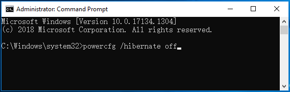 turn off hibernation