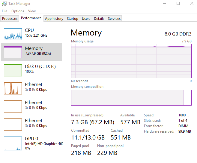 check RAM speed via task manager