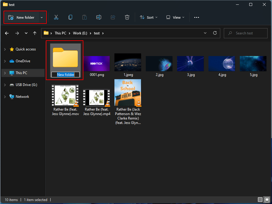 use the New folder button to create a new folder in Windows 11 File Explorer