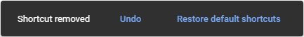 Shortcut removed