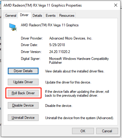 how to roll back AMD drivers