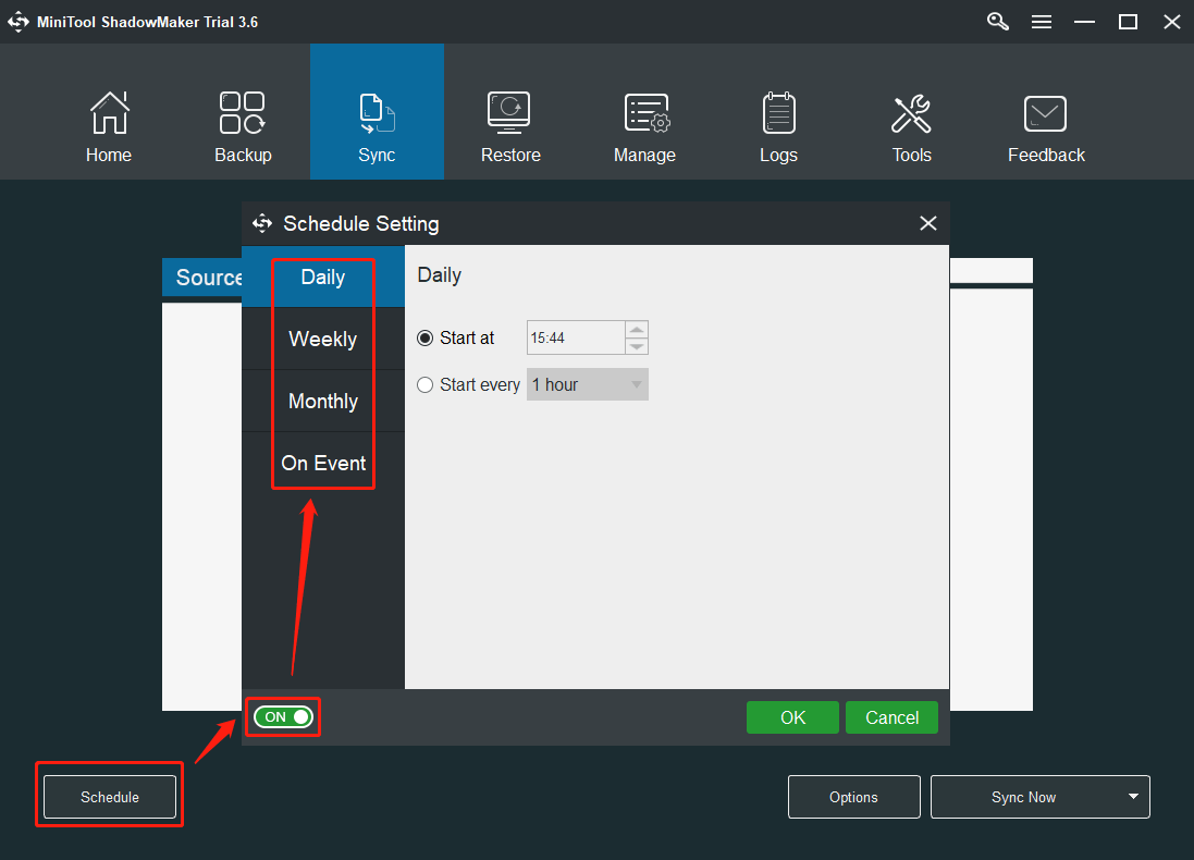 file sync schedule