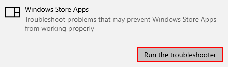 Run Windows Store Apps troubleshooter