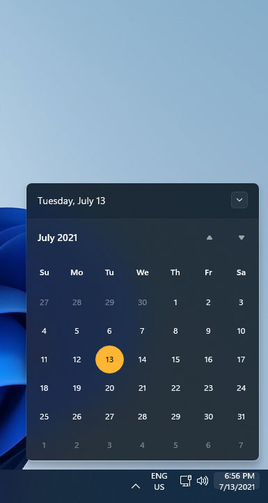 Windows 11 Notification Center without notifications