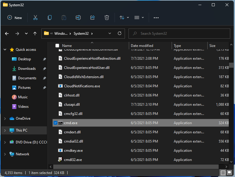 open Command Prompt from Windows 11 File Explorer