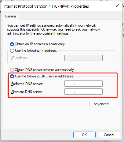 specify your DNS servers