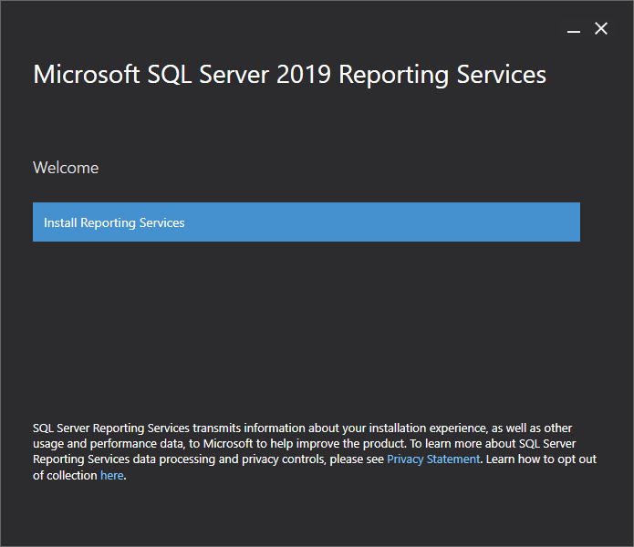 install Microsoft SQL server report services