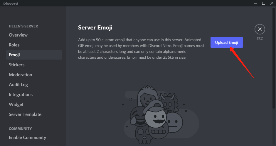 upload Discord server emoji