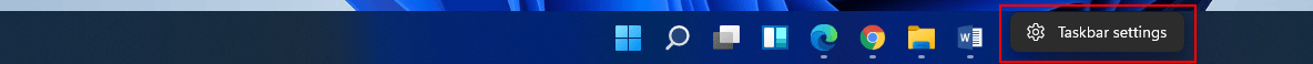 click Taskbar settings
