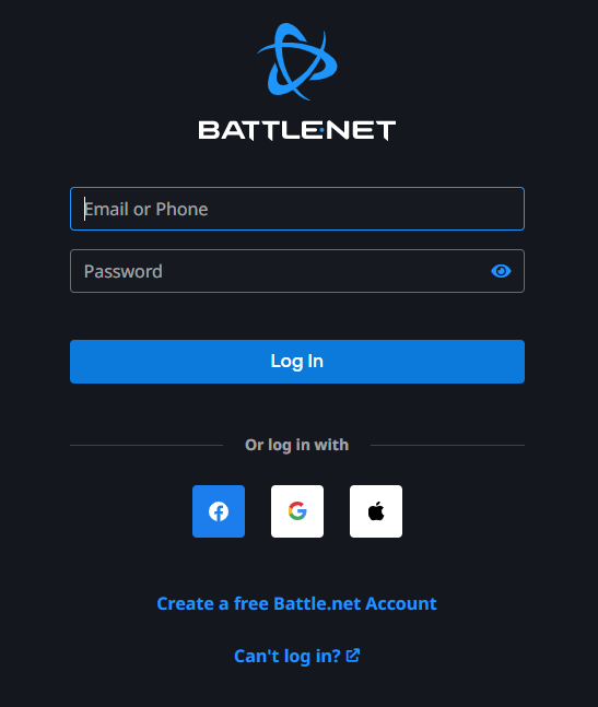 enter your account credentials
