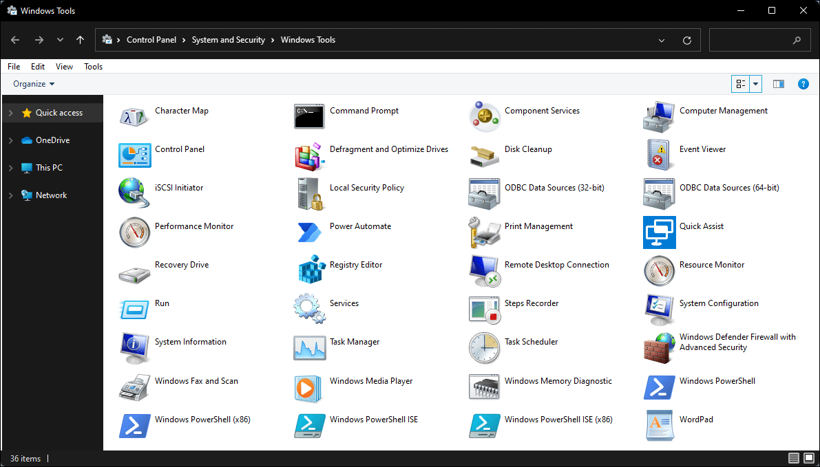 Windows Tools in Windows 11