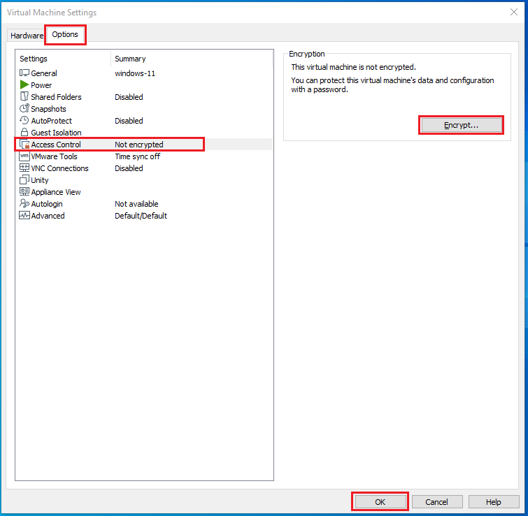 encrypt virtual machine