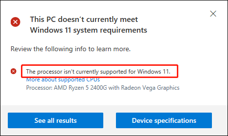 this process isn’t currently supported for Windows 11