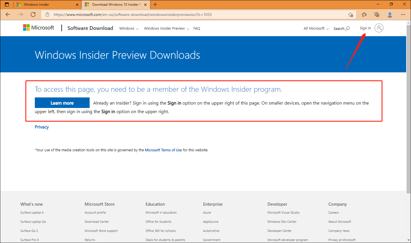 sign in your Microsoft account