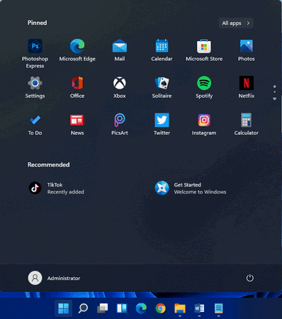 Windows 11 Start menu