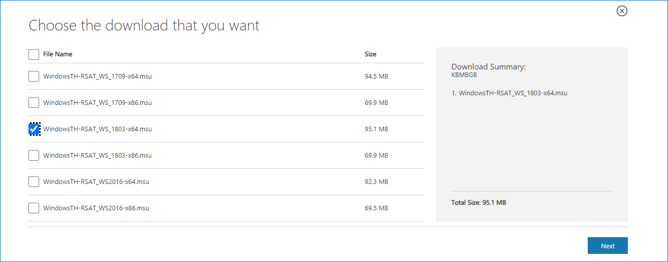 RSAT Windows 10 download