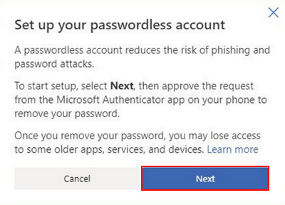 Set up your passwordless account