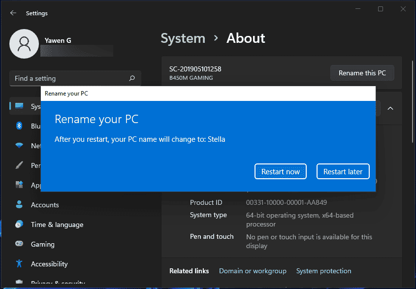 restart your computer to save the change