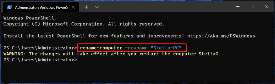 change your computer using Windows PowerShell