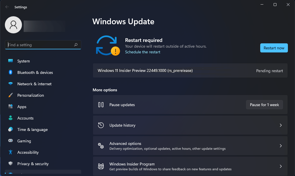 upgrade to Windows 11 build 22449 in the Dev Channel