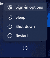 a link to sign-in options is added