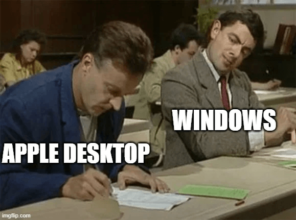 Windows and Apple desktop